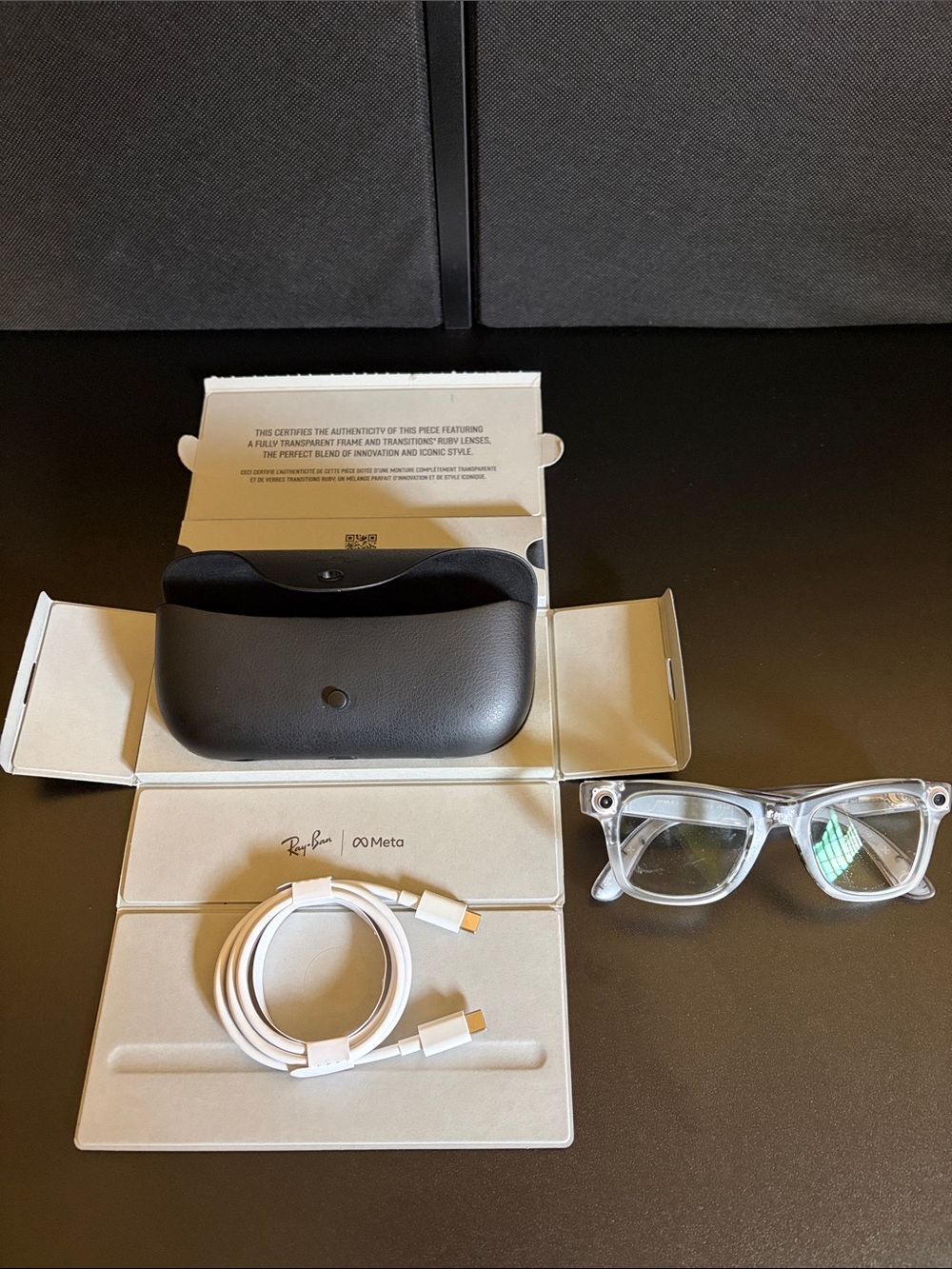 Meta x Ray-Ban Wayfarer Transitional RW4012 Clear/Ruby Limited Edition 4391/7500